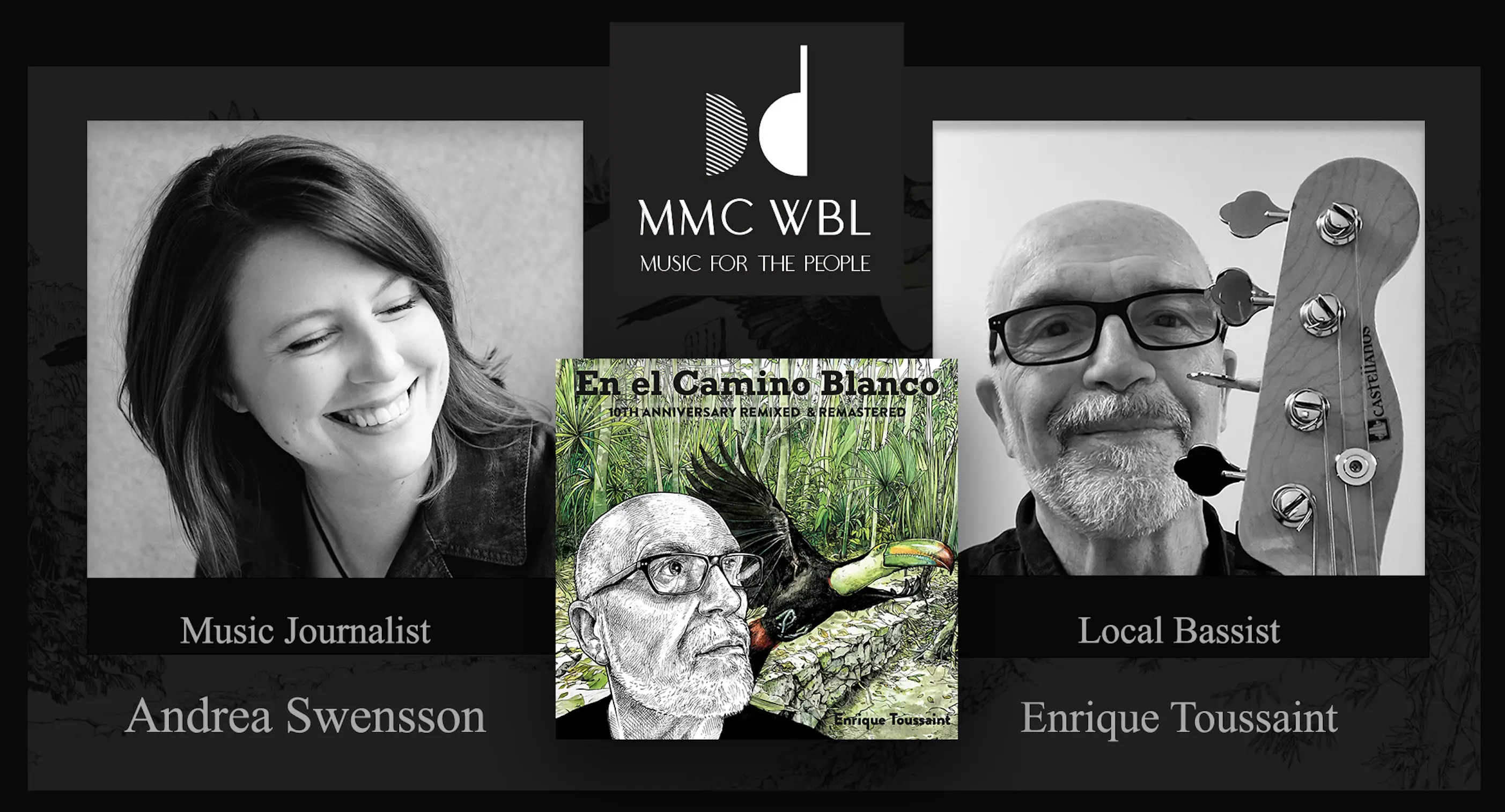 Andrea Swensson speaking during a music event